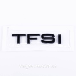 Emblem, nameplate, sticker inscription TFSI black, on the trunk of Audi Audi TFSI
