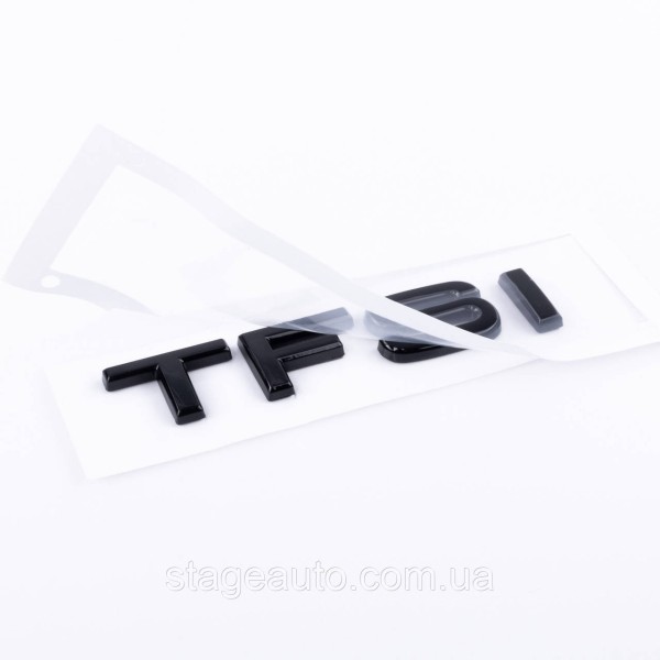 Emblem, nameplate, sticker inscription TFSI black, on the trunk of Audi Audi TFSI