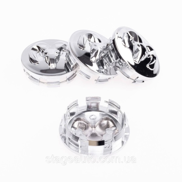 Caps plugs for alloy wheels Dodge 63 mm, 1LB72TRMAA Dodge chrome bull