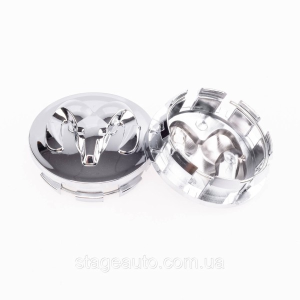 Caps plugs for alloy wheels Dodge 63 mm, 1LB72TRMAA Dodge chrome bull