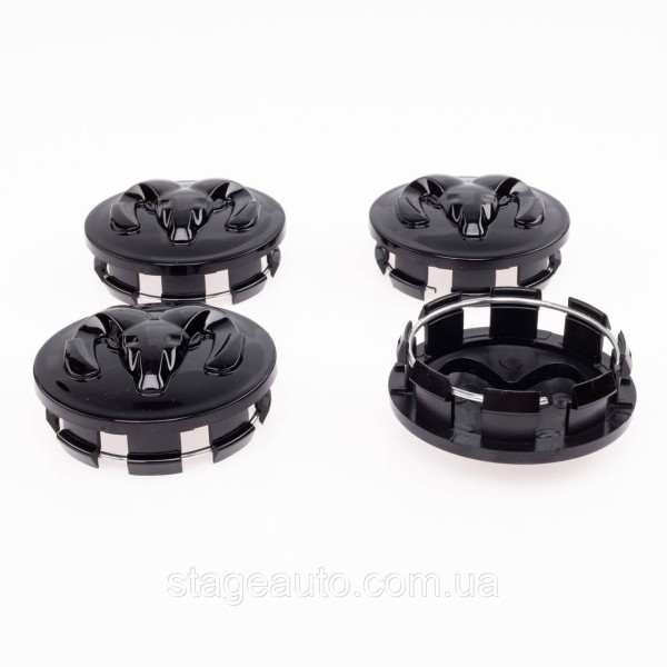 Dodge alloy wheel caps 63 mm, 1LB72TRMAA Dodge black gloss bull