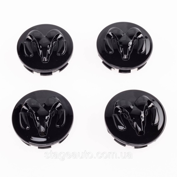 Dodge alloy wheel caps 63 mm, 1LB72TRMAA Dodge black gloss bull