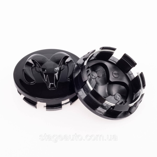 Dodge alloy wheel caps 63 mm, 1LB72TRMAA Dodge black gloss bull
