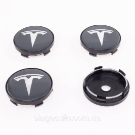 Ковпачки заглушки на литі диски TESLA Тесла 60 мм сірі