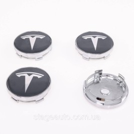 Ковпачки заглушки на литі диски TESLA Тесла 60 мм Сірі