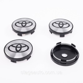 Caps plugs for alloy wheels Toyota 60 mm Gray + Black