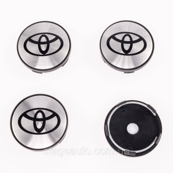 Caps plugs for alloy wheels Toyota 60 mm Gray + Black
