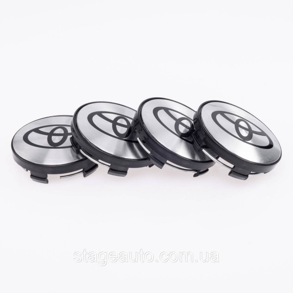 Caps plugs for alloy wheels Toyota 60 mm Gray + Black