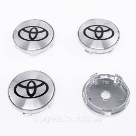 Ковпачки заглушки на литі диски Toyota Тойота 60 мм Сірий Хром
