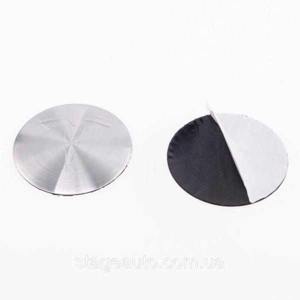 Stickers for caps plugs in TESLA disks Tesla 56 mm Silver 4 pcs