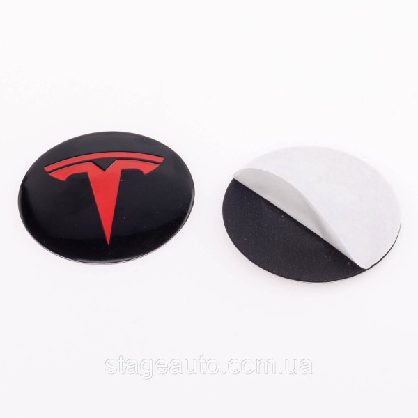 Наклеювання на ковпачки заглушки в диски TESLA Тесла 56 мм Чорні 4 шт