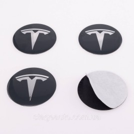 Наклеювання на ковпачки заглушки в диски TESLA Тесла 56 мм Сірий 4 шт