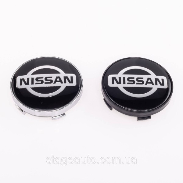 Ковпачки заглушки на литі диски Nissan Ніссан 60 мм Чорні