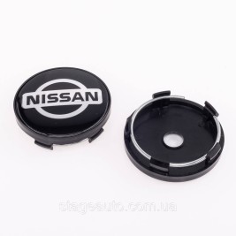Ковпачки заглушки на литі диски Nissan Ніссан 60 мм Чорні