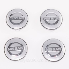 Ковпачки заглушки на литі диски NISSAN Ніссан 60 мм Сірий Хром