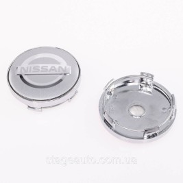 Ковпачки заглушки на литі диски NISSAN Ніссан 60 мм Сірий Хром