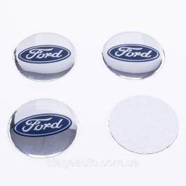 Наклеювання на ковпачки заглушки в диски Ford Форд 56 мм Хром 4 шт