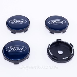 Ковпачки заглушки на литі диски Ford Форд 60 мм Сині