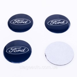 Наклеювання на ковпачки заглушки в диски Ford Форд 56 мм Сині 4 шт