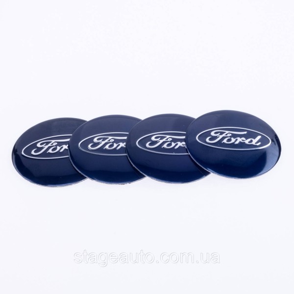 Stickers for caps plugs in Ford disks Ford 56 mm Blue 4 pcs