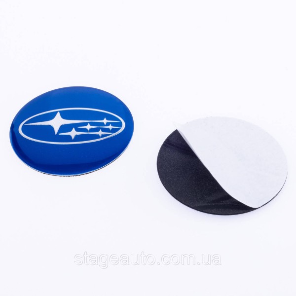 Stickers for caps plugs in disks Subaru Subaru 56 mm Blue 4 pcs