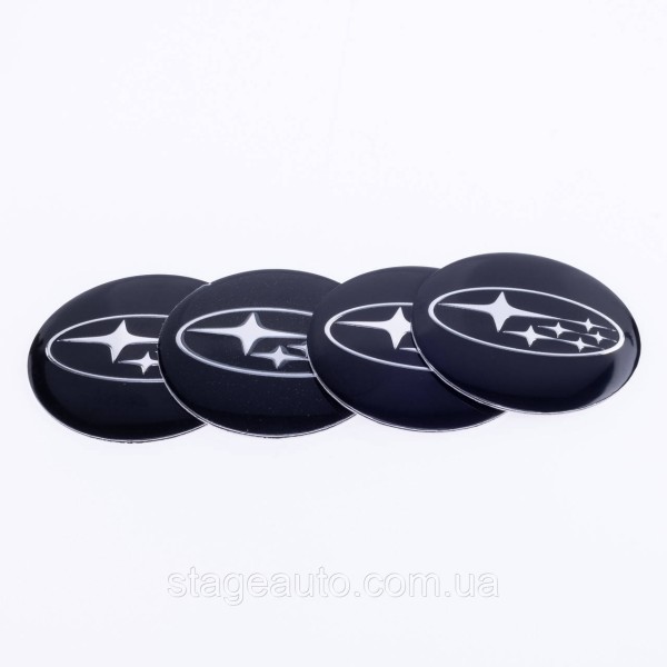 Stickers for caps plugs in disks Subaru Subaru 56 mm Black 4 pcs