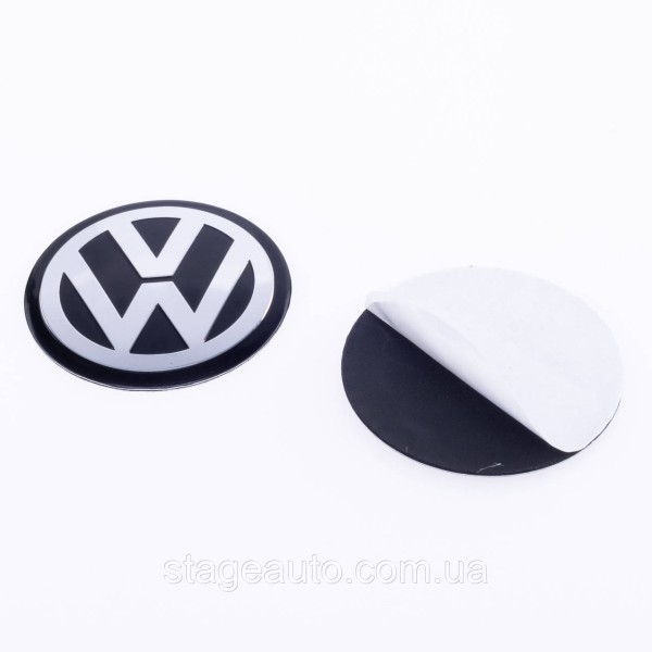 VW Volkswagen Wheel Caps Stickers 56mm Black 4 pcs