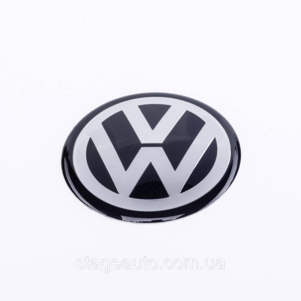 Sticker for wheel caps, steering wheel, engine cover VW Volkswagen Volkswagen 65 mm Black 1 pc
