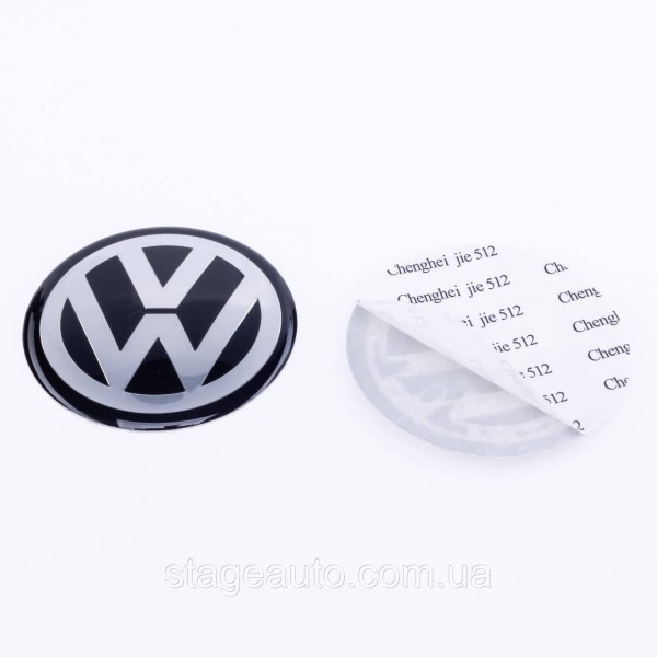 Stickers for caps plugs in disks VW Volkswagen Volkswagen 65 mm Black 4 pcs