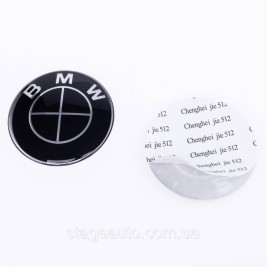 Задня емблема на багажник BMW E46 Універсал БМВ 65 мм Чорна 1 шт Фул блек