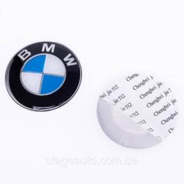 Задня емблема на багажник BMW E46 Універсал БМВ 65 мм Біло-синя 1 шт