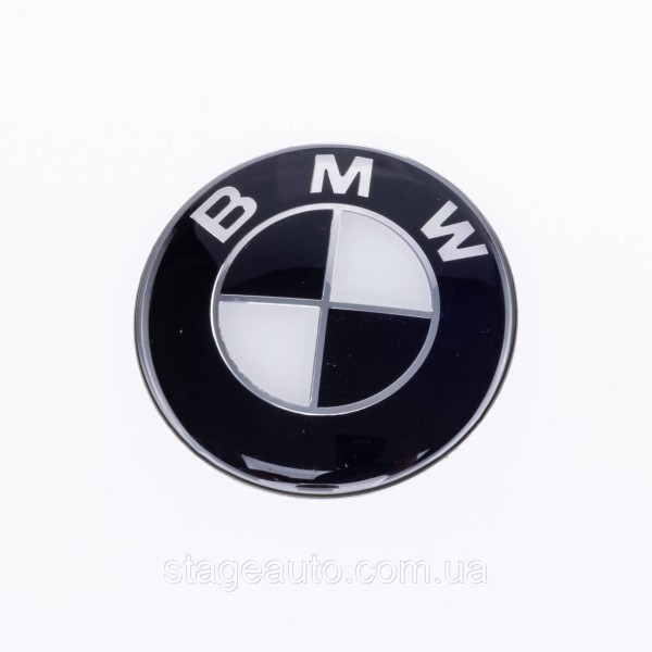 Stickers for caps plugs in BMW disks 65 mm Black white 4 pcs