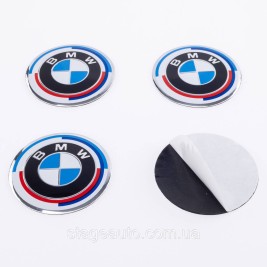 Stickers for caps plugs in BMW disks BMW 56 mm Anniversary 50 years of Motorsport 4 pcs