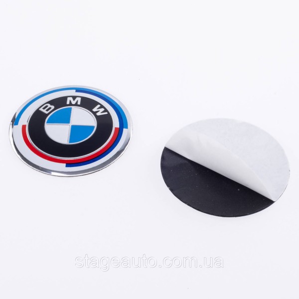 Stickers for caps plugs in BMW disks BMW 56 mm Anniversary 50 years of Motorsport 4 pcs