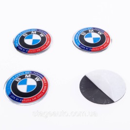 Stickers for caps plugs in BMW disks BMW 56 mm Anniversary 50 years of Motorsport 4 pcs
