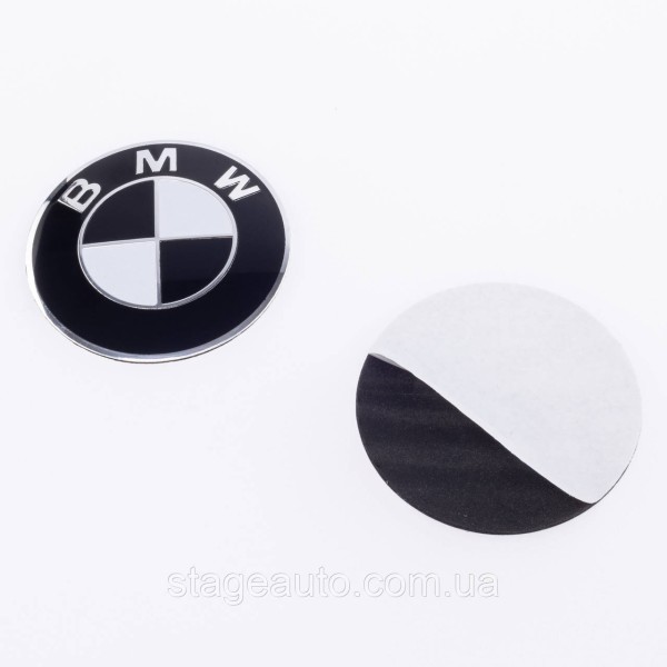 Stickers for caps plugs in BMW disks 56 mm Black white 4 pcs