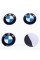 Stickers for caps plugs in BMW disks 56 mm White blue 4 pcs