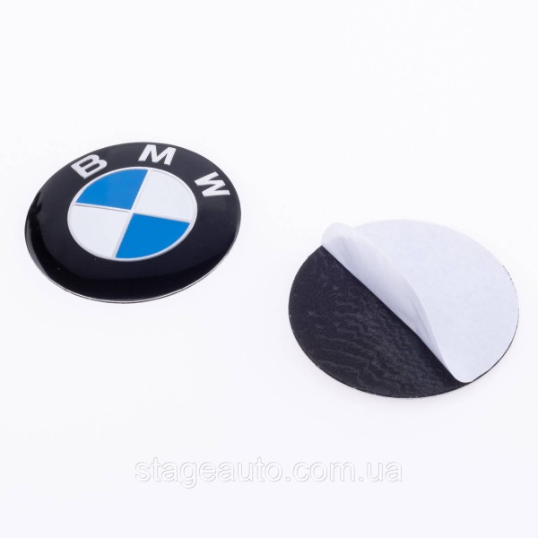 Stickers for caps plugs in BMW disks 56 mm White blue 4 pcs