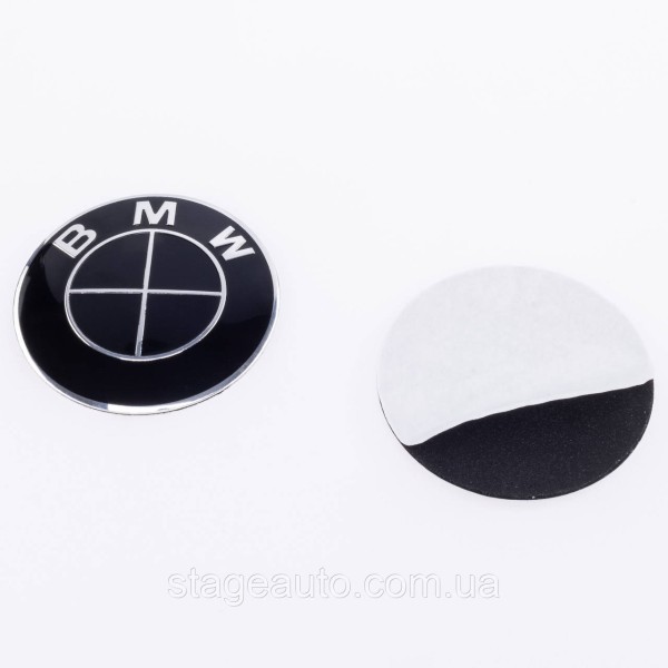 Stickers for caps plugs in BMW disks 56 mm Black 4 pcs Full black