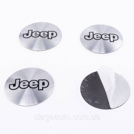 Наклеювання на ковпачки заглушки в диски JEEP Джип 56 мм Сірі 4 шт