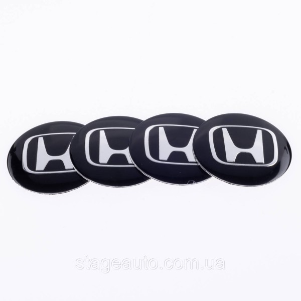 Stickers for caps plugs in Honda disks 56 mm Black 4 pcs