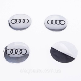 Наклеювання на ковпачки заглушки в диски Audi Ауді 56 мм Хром 4 шт