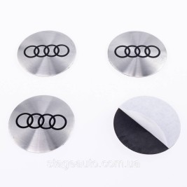 Наклеювання на ковпачки заглушки в диски Audi Ауді 56 мм Сірі 4 шт