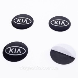 Наклеювання на ковпачки заглушки в диски KIA КІЯ 56 мм Чорні 4 шт