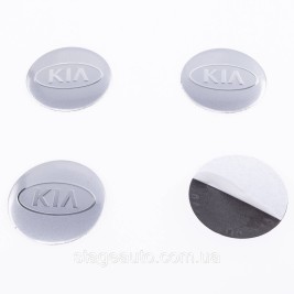 Наклеювання на ковпачки заглушки в диски KIA КІЯ 56 мм Сірі 4 шт