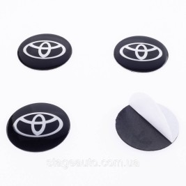 Наклейки на ковпачки заглушки в диски Toyota Тойота 56 мм Чорні 4 шт