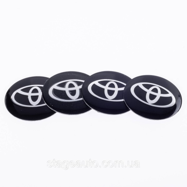 Stickers for caps plugs in Toyota disks 56 mm Black 4 pcs