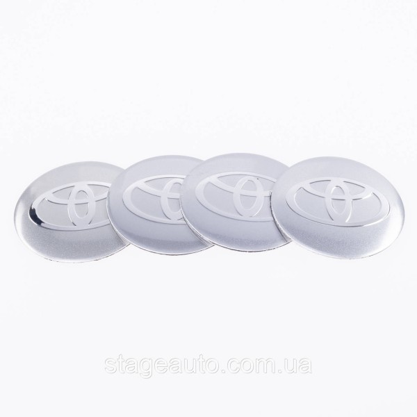 Stickers for caps plugs in Toyota disks 56 mm Gray 4 pcs