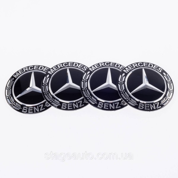 Stickers for caps plugs in disks Mercedes Benz Mercedes 56 mm Black 4 pcs