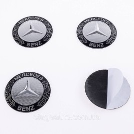 Stickers for caps plugs in disks Mercedes Benz Mercedes 56 mm Silver 4 pcs